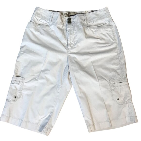 Tribal Womens Bermuda Cargo Shorts Sz 4 Beige  Cotton Lightweight Casual Summer - Picture 1 of 12